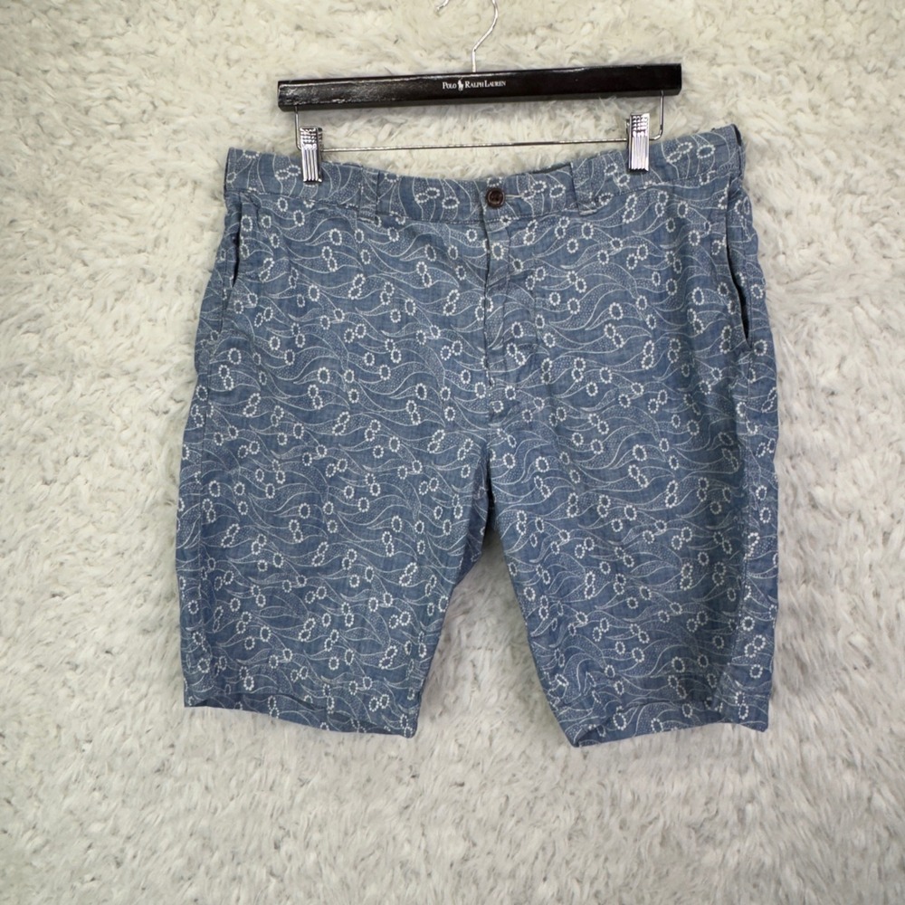 J.Crew Mark Shorts Size 36 Blue Patterned Cotton Preppy Summer Casual